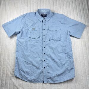 Grateful Dead x Section 119 Fishing Shirt Men 3XL Blue Vented Nylon Short Sleeve